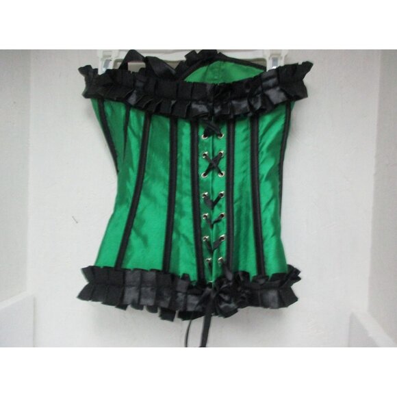 Adore Me Women's  Contour Boned Corset Green/Black Size Small NWOT !! - Picture 2 of 2